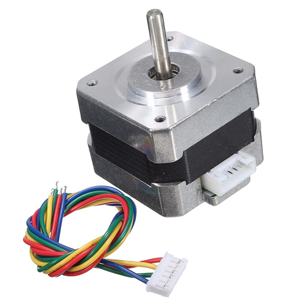 2- -vaiheinen askelmoottori nema 17, 12v 0.4a (28n. cm pitomomentti ) 4- johto 3d tulostimelle/cnc