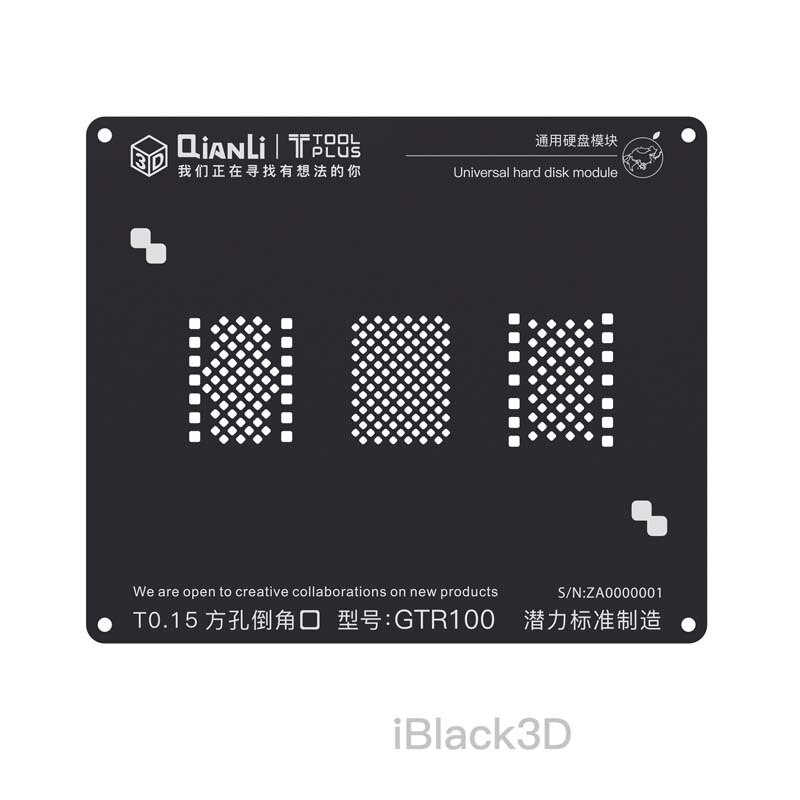 Qianli 3D Universal- BGA Reballing Schablone für iPhone Festplatte NAND Reparatur Lot Vorlage Zinn Anlage Stahl Netz: 3D Schablone