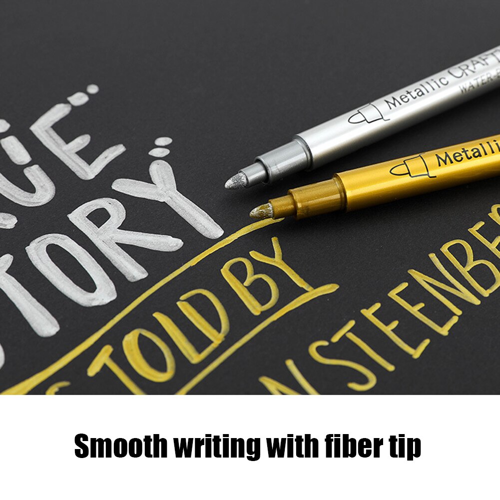 1/12pcs Waterproof Permanent Paint Marker Pens Gold Silver For Drawing Students School Office Supplies DIY Marker Craftwork Pen