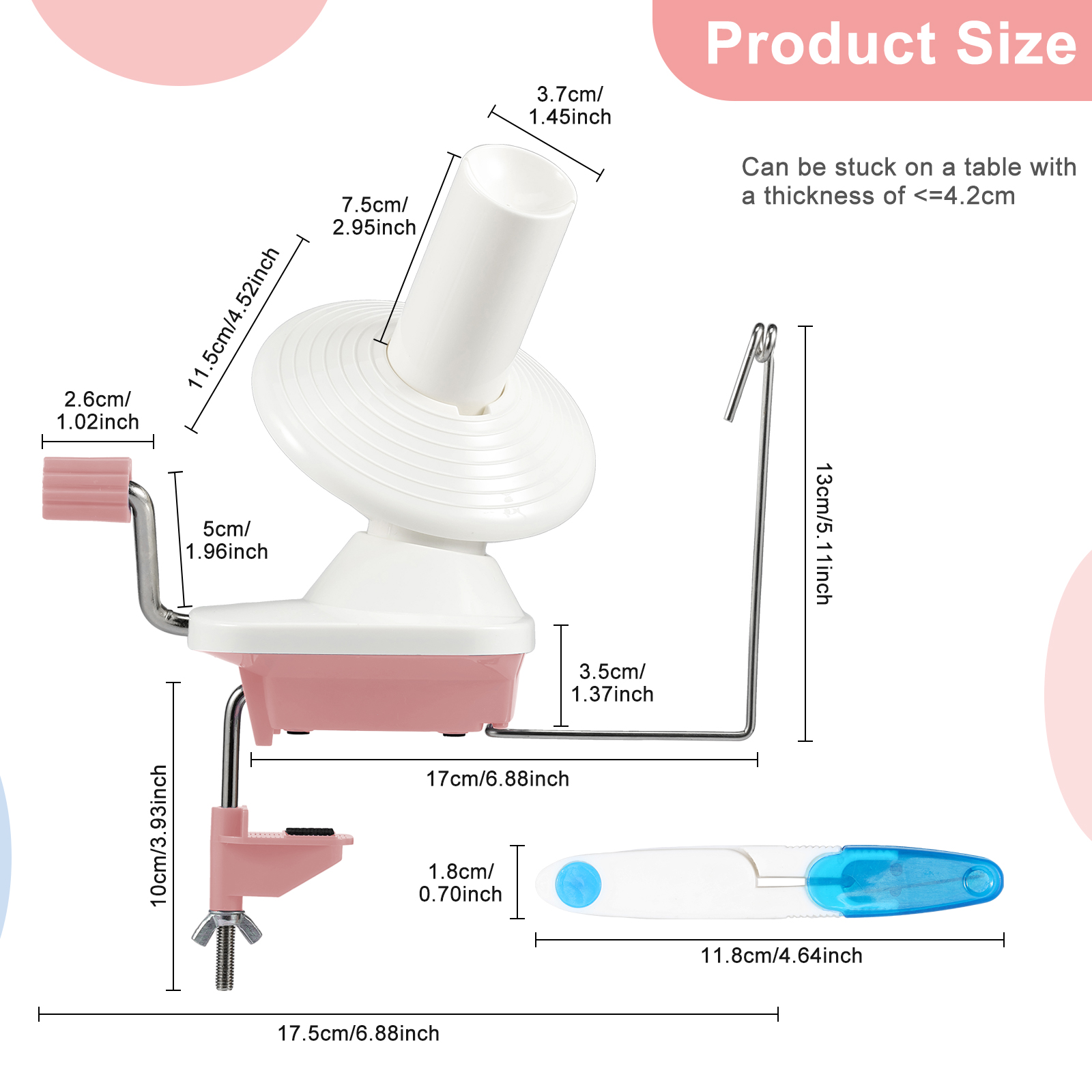 Hand Operated Yarn Winder Fiber Wool Manual Handheld Winder Machine String Ball Portable for DIY Sewing Making Accessories: Dark Khaki