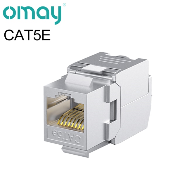 OMAY RJ45 CAT8 Cat7 CAT6A Tool-Less STP Shielded Keystone Jack Module,Self-Locking CAT6 CAT5E Zinc Alloy Network Coupler Adapter