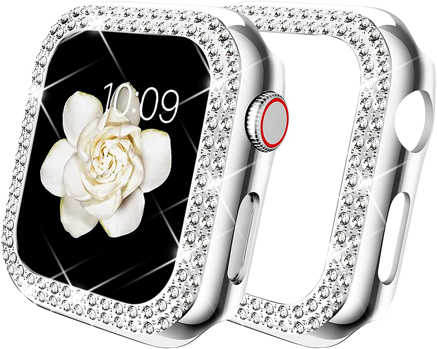Diamentowe etui ochronne do Apple Watch Series 7 41MM 45MM Pokrowiec do iWatch 6 SE 5 4 3 38MM 42MM 40mm 44mm Akcesoria