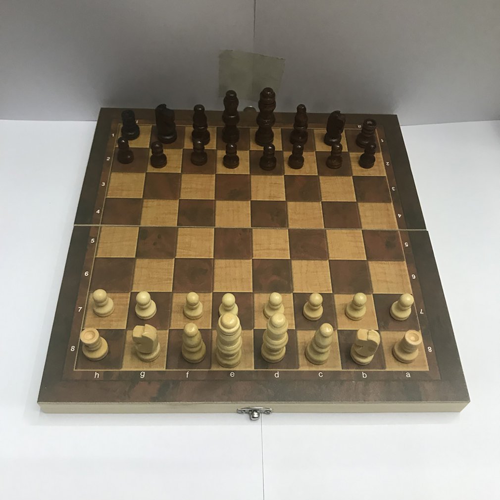 3 in 1 Wooden Chessboard Folding Board Chess Game International Chess Set For Party Family Activities Games