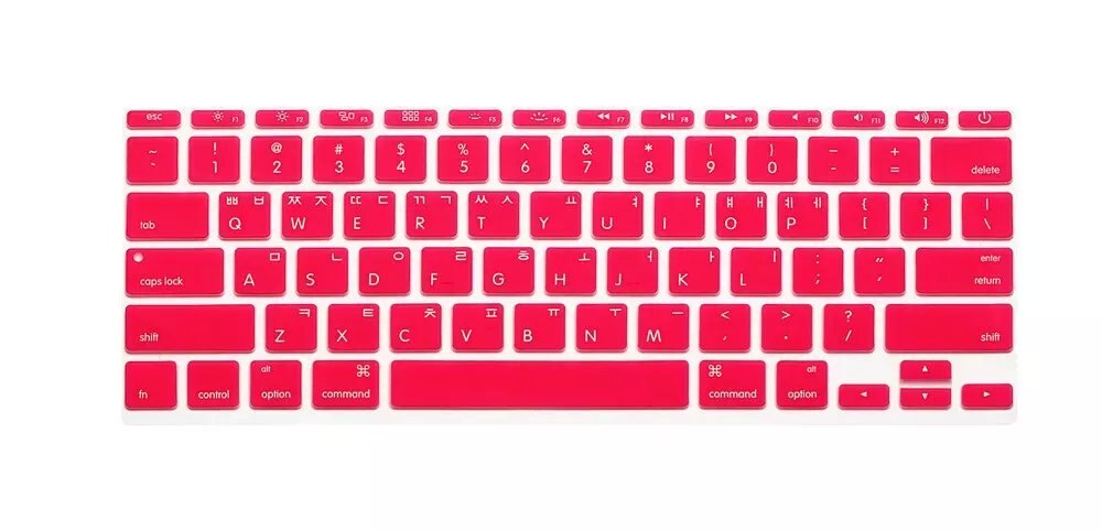 Silicone Skin Korean Keyboard Cover Protector Korea Language Keyboard Cover For Macbook Air 11" 11.6 Inch For Mac A1370 A1465: Pink