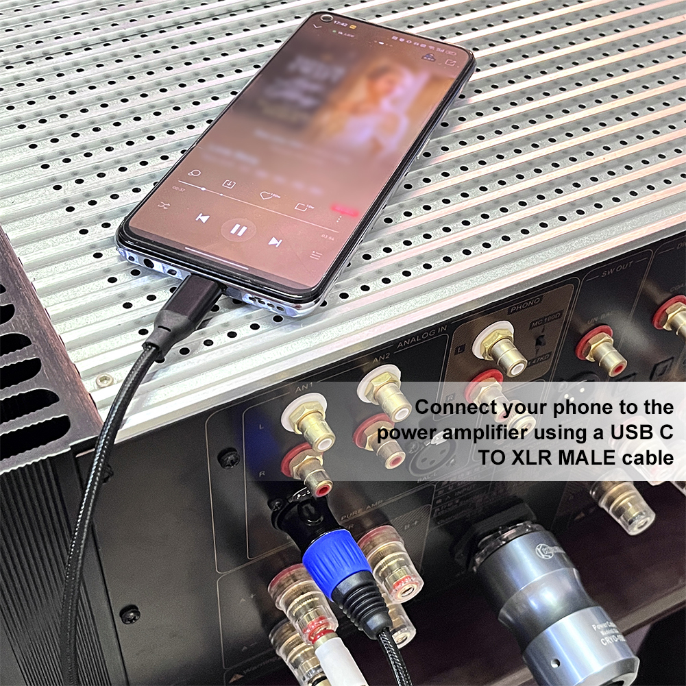 USB C auf XLR-Kabel Typ C auf XLR-Stecker, Einkanal-Ausgang, Audio--Verbindungskabel für Verstärker, Lautsprecher, Rührgerät, Konsole