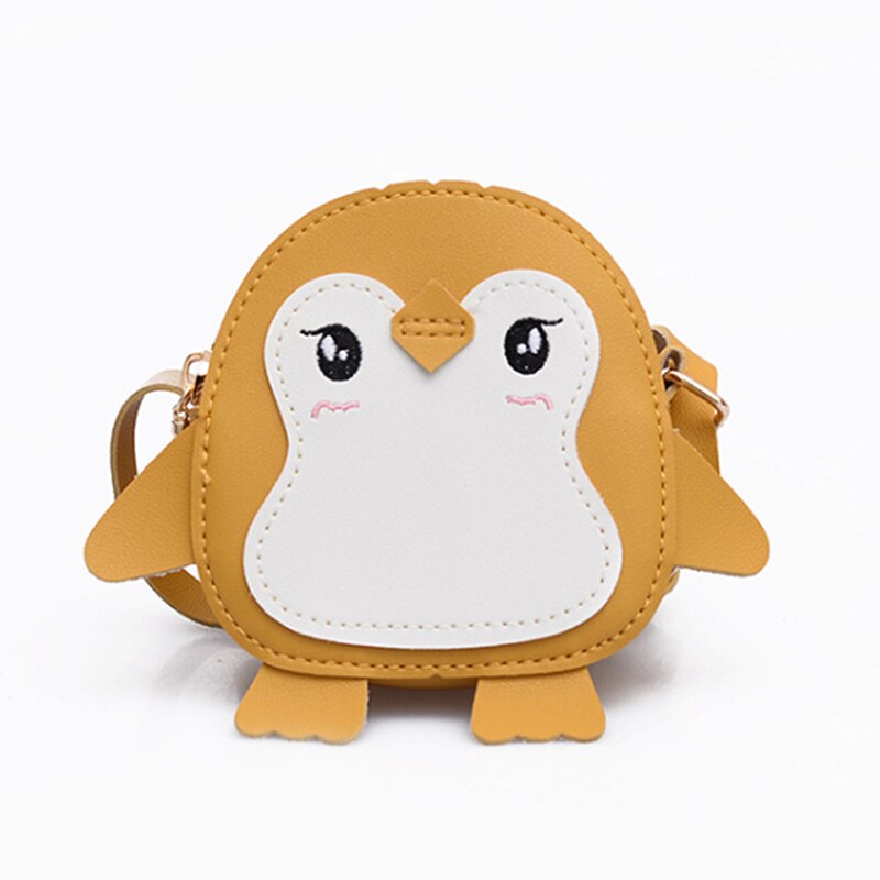 Meisjes Tassen Leuke Pinguïn Shape Animal Schoudertas Clutch Meisjes Crossbody Lederen Mini Tassen Pu Leer Mini Messenger Bag: yellow