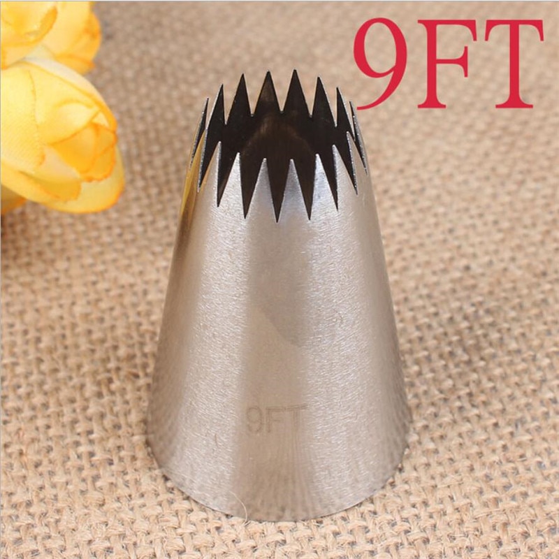 Boquilla de gran tamaño para decoración de pasteles, utensilios de cocina para glaseado, galletas, Fondant de acero inoxidable, #9 pies