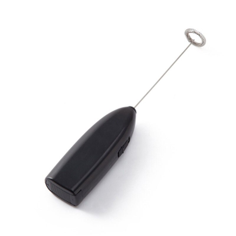 Batidor eléctrico de mano para cocina, Mini batidor de acero inoxidable para huevos, café, leche, práctico utensilio de cocina fácil de limpiar: Black