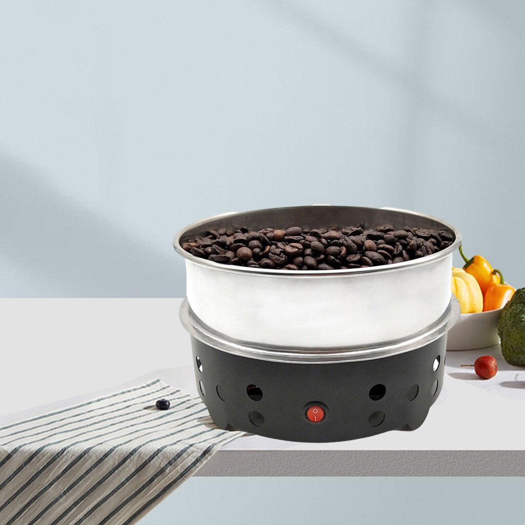 Torréfacteur électrique de grains de café, en acier inoxydable, aliments secs, graines d&#39;arachides, outils de cuisson pour les châtaignes, à usage domestique, pour maman: 350g