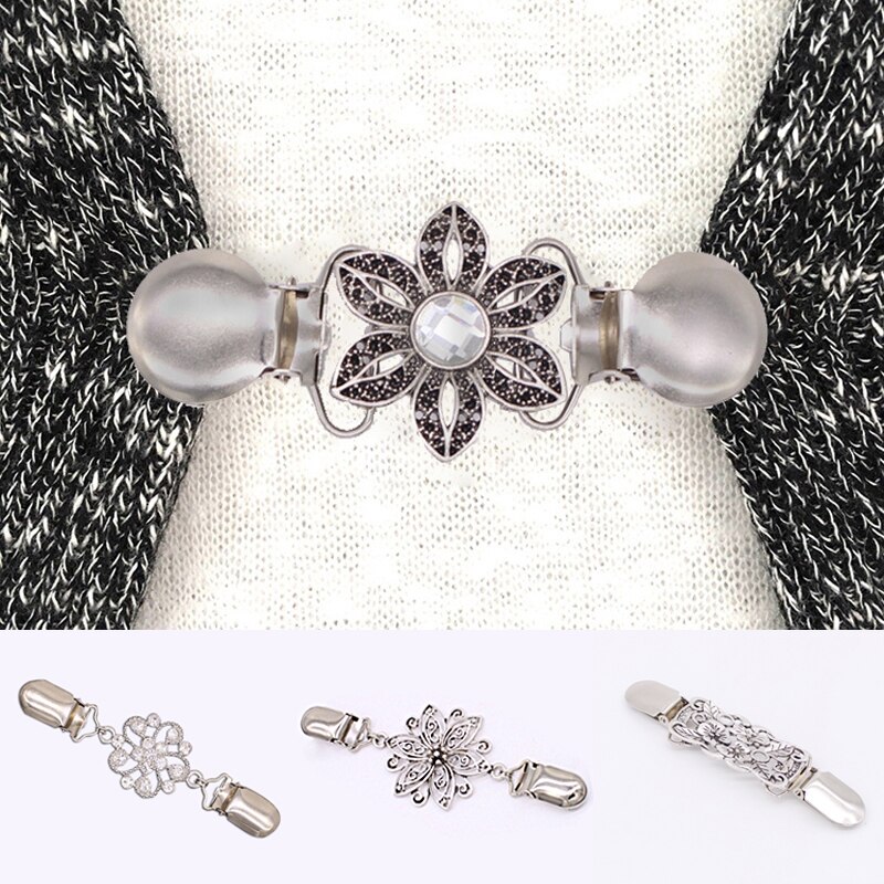 1PC Cardigan Shirt Clips Clasps Women Vest Sweater Shawl Duck Clips Flower Shaped Buckle Pins DIY Clothing Brooch Clasp
