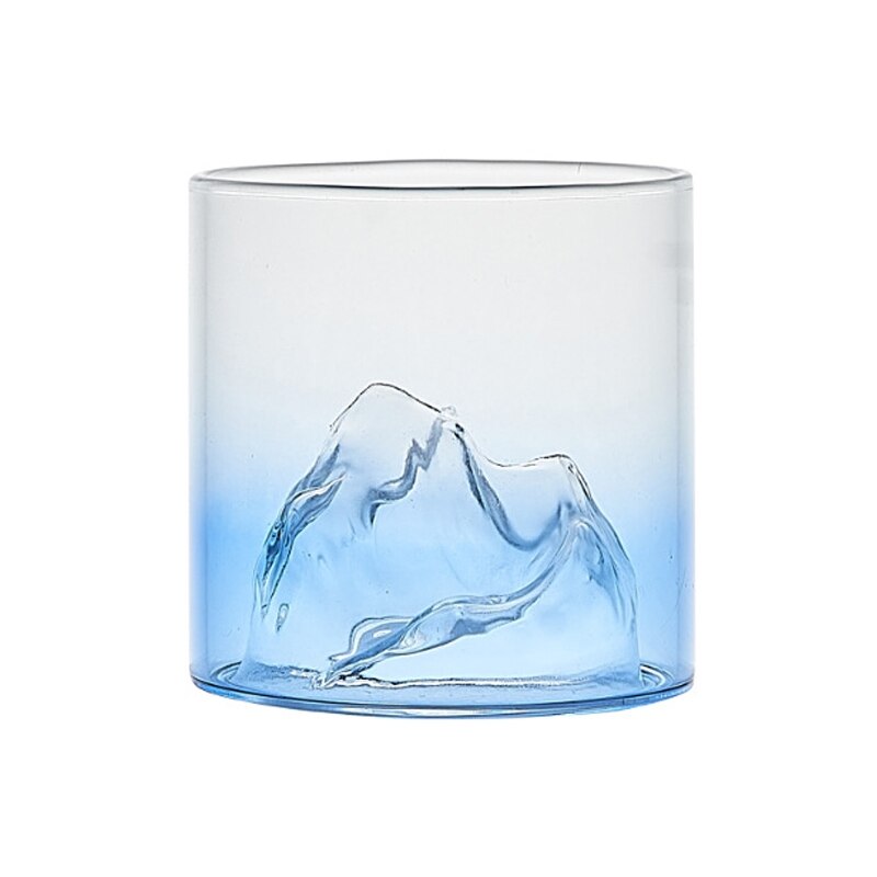 Vaso de cristal japonés 3D para Whisky de montaña, vaso de Whisky antiguo, Whisky Rock, vaso de Vodka, vaso de vino: Blue
