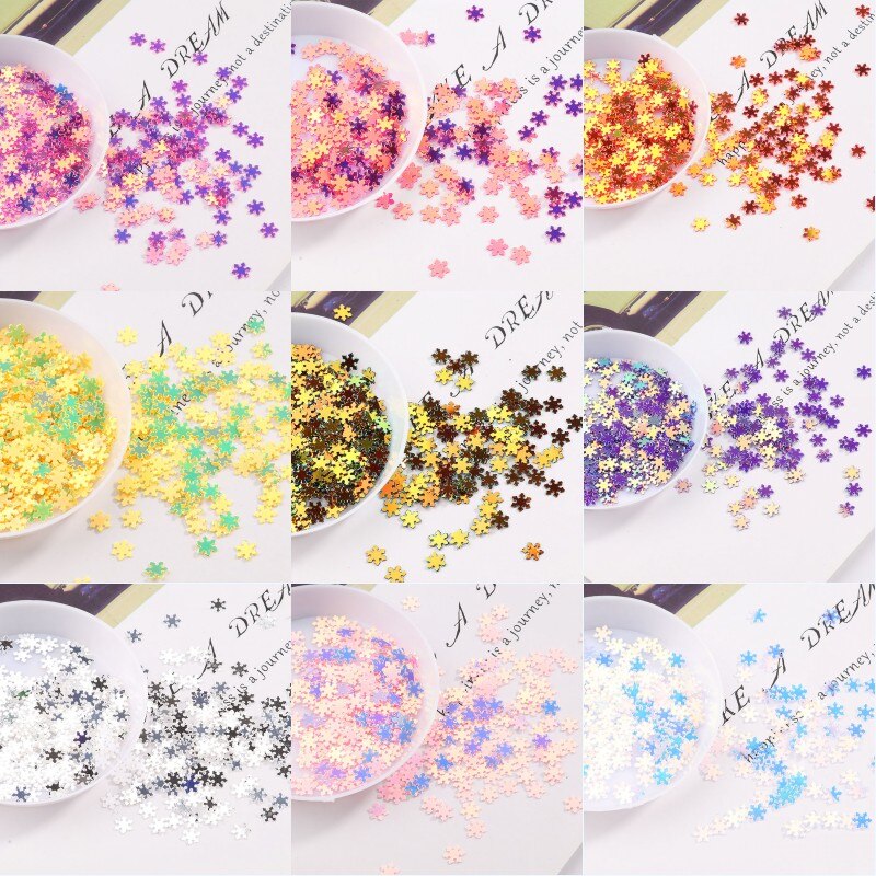 4.5Mm 1500Pcs Diy Pailletten Sneeuwvlok Vorm Manicure Accessoires Pailetten Nail Decoratie Diy Materiaal