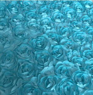 LANLINYING 3D Satin Rose Flower Fabric Material Textile For Sewing Cloth Handmade Wedding Decorate Carpet Cloth D292: blue