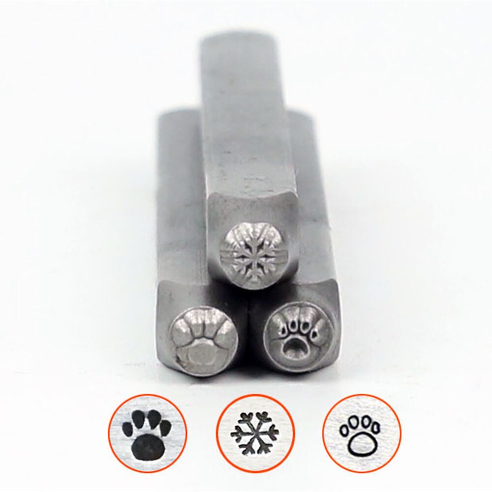 Fodaftryk metal smykke stempler,snemønster gør-det-selv armbånd/smykkesymboler stålstempel,pris for 1 stk.