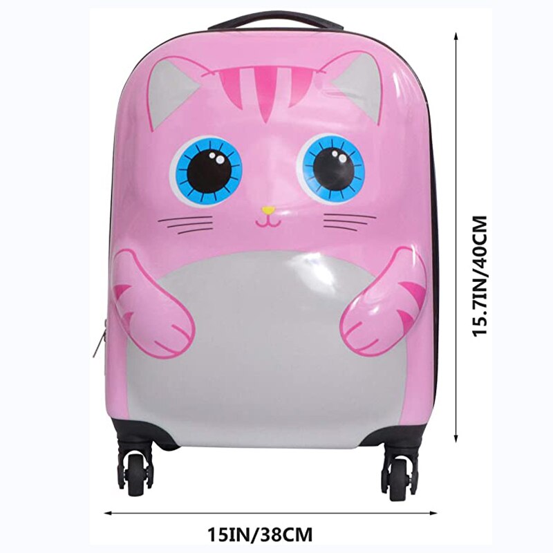 Maleta de viaje para niños pequeños, Maleta de 18 "con carcasa dura de jirafa, maleta con ruedas