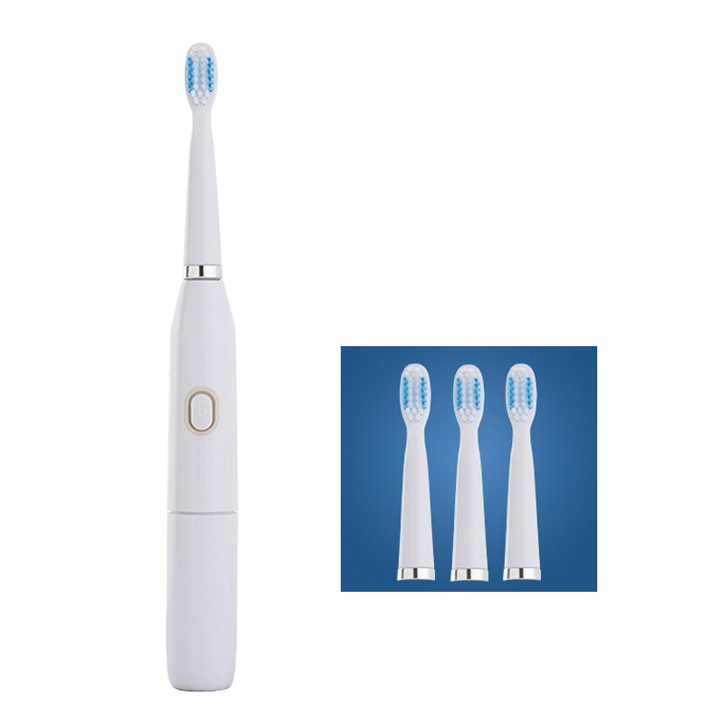 Ultrasonic Electric Toothbrush With 4PCS Replacement Brush Heads 32000 High Frequency Sonic Vibration IPX7 Waterproof Toothbrush: White