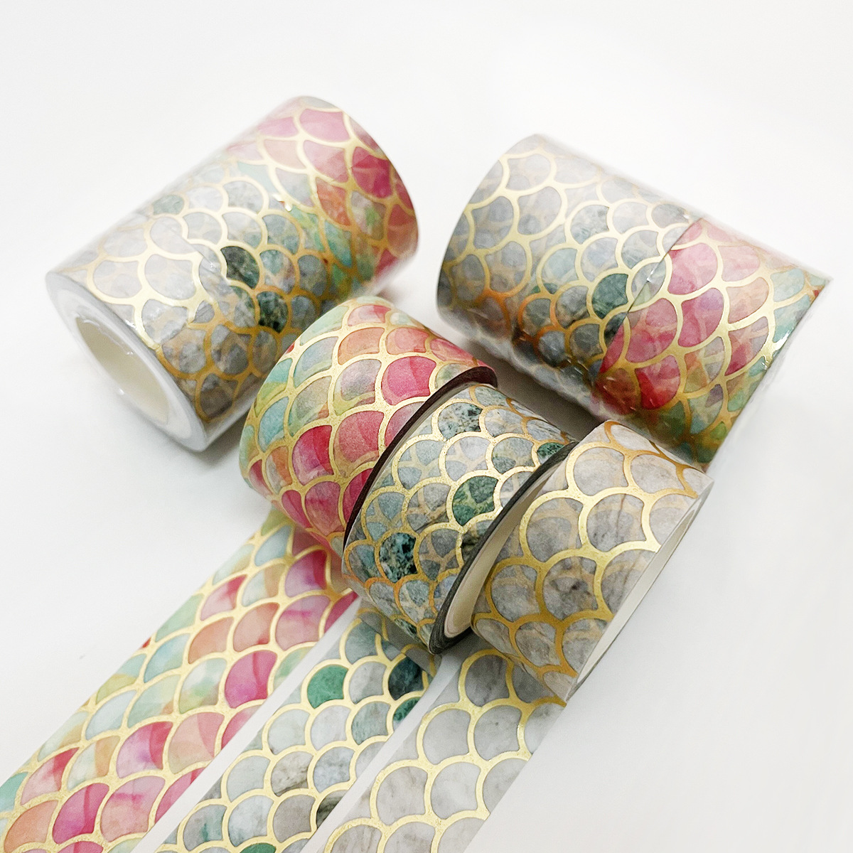 3 Rollen Washi Band einstellen Goldfolie Dekoratives Klebeband Kawaii 5 m Scrapbooking Washitape Aufkleber Tagebuch Briefpapier Maskierung klopfen: Gelb