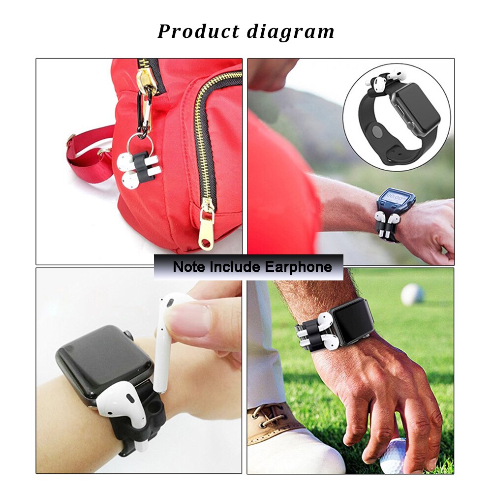 Funda de silicona 4 en 1 para Airpods 1 y 2, funda protectora para AirPods 1 y 2, Correa antipérdida para Apple Airpods 1 y 2