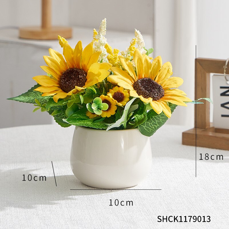 Artificial plants for decoration home decoration accessories Room decor wedding decoration Artificial flowers Desktop Bonsai: flower pot set E