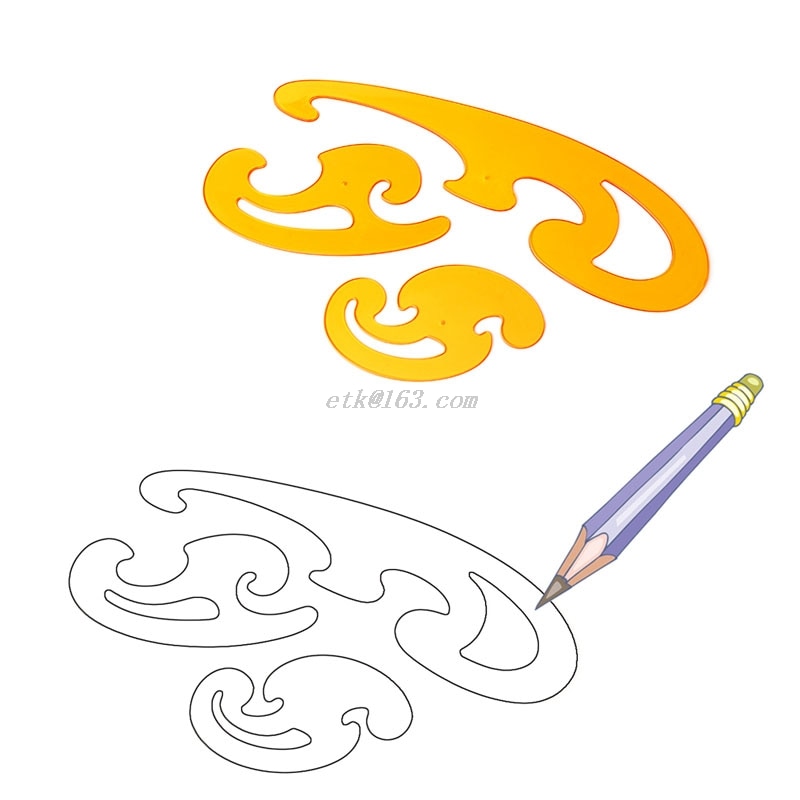 3Pcs Curve Template Painting Drafting Drawing Stencil Sewing Craft Ruler