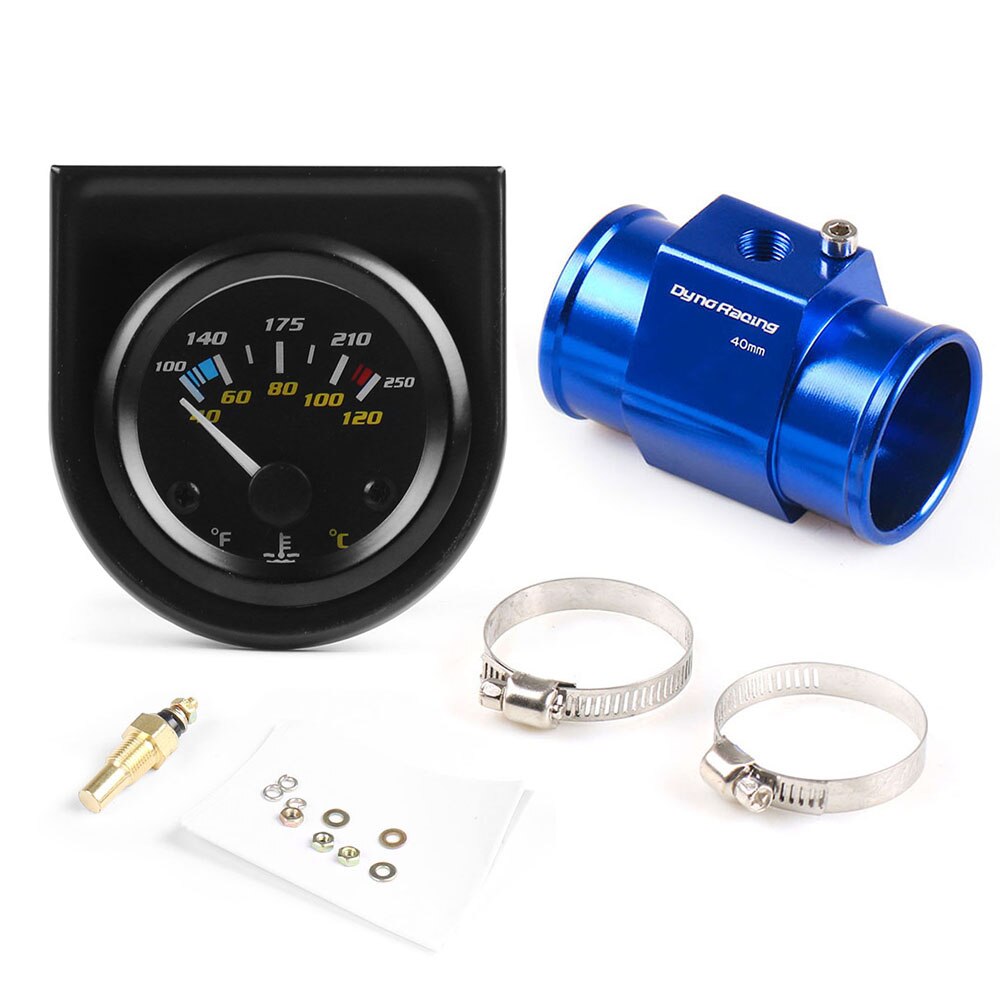 2 &#39;&#39;52MM Weiß LED Wasser Temperatur Messgerät 40-120 Celsius/100-250 Fahrenheit Mit Wasser temp gemeinsam Rohr Sensor Adapter 1/8NPT: mit 40mm Adapter