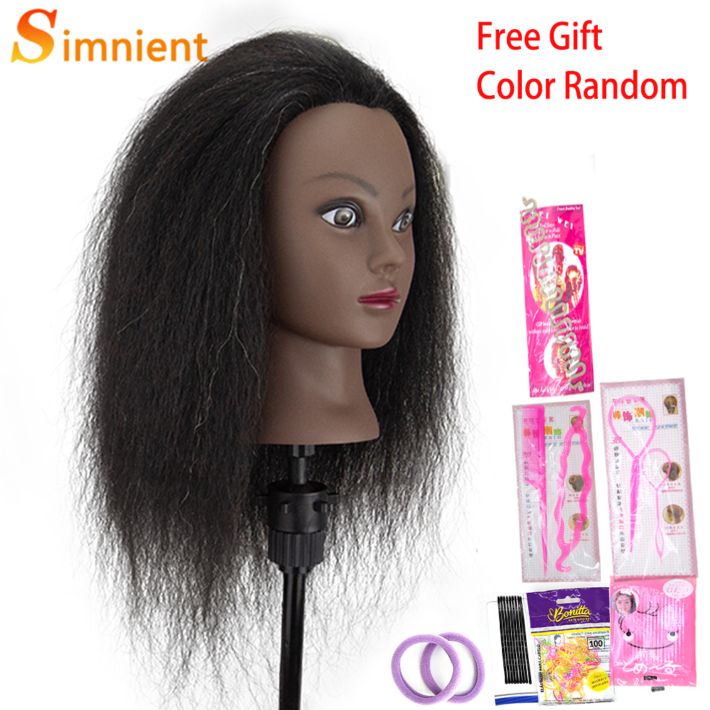 Cabezas de Maniquí Afro para trenzar muñecas de pelo Maniquí, modelo de peluquería de entrenamiento humano Real, Kit de peluquería Natural para mujeres, pelucas: Lavanda