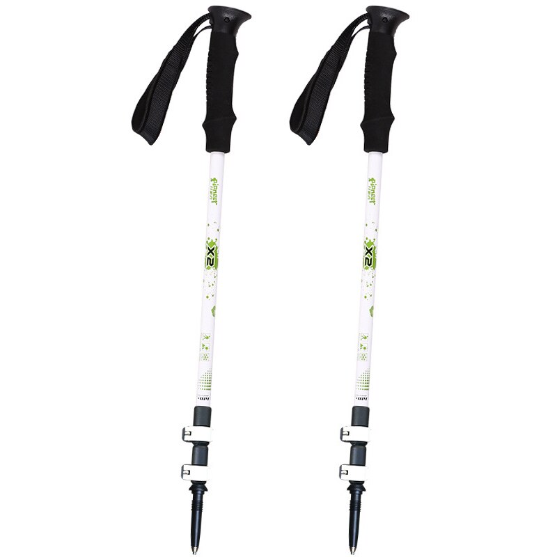 Sti trekking staver fottur stokker i svart hvit blå rød oransje godteri farger til utendørs vandring klatring: Hvit