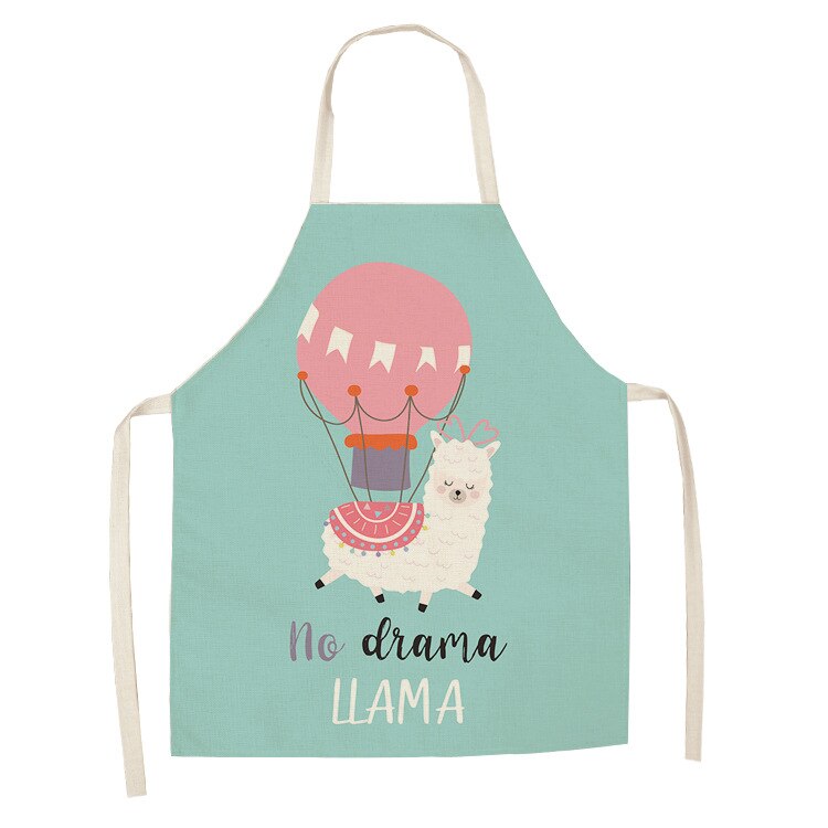 Nette Alpaka Frauen Männer Küche Schürzen Wasserdichte Kochen öl-nachweisen Baumwolle Leinen Antifouling Koch Schürze Reinigung 68*55cm 0008: 15