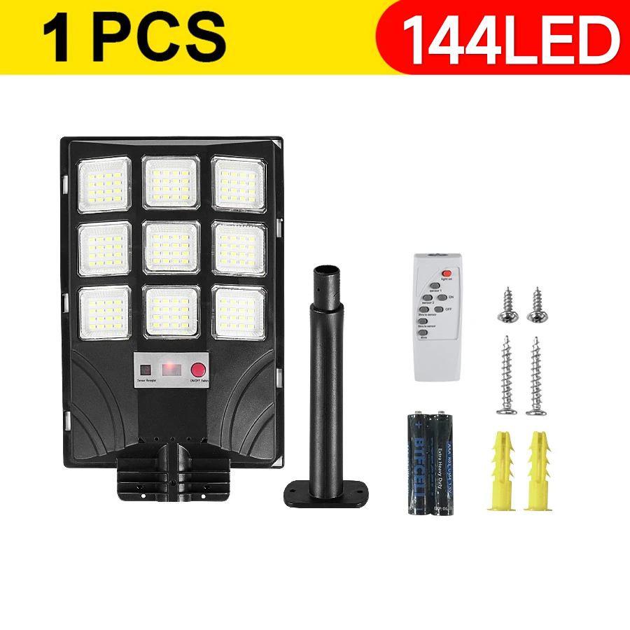 Stor ekstern solcellelampe gatelys med bevegelsessensor 5 moduser utendørs solcellelampe hagehage solcelledrevet spotlight vegglampe: Oransje