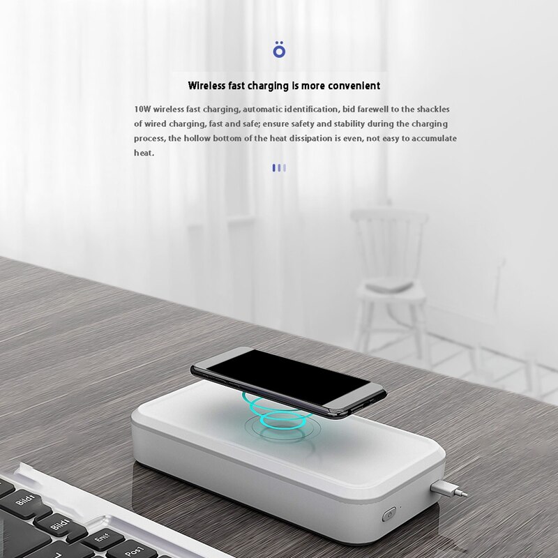 Boîte de nettoyage de charge sans fil Uv boîte de nettoyage de charge sans fil pratique pour les produits de bureau électroniques: White