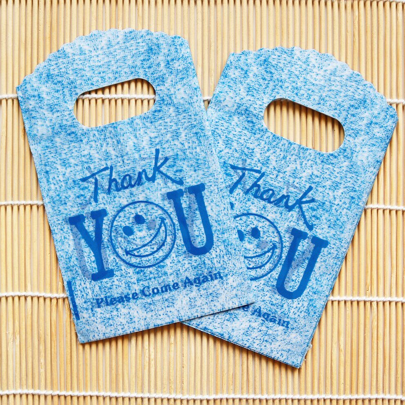 Mini bolsa de plástico con forma de sonrisa para almacenamiento, Mini bolsa de plástico con estampado de sonrisa creativa, ideal para almacenamiento escolar, 50 Uds.