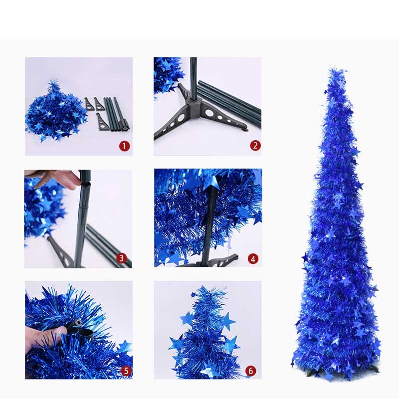 4.5ft/3.9ft farverige kunstige foldbare juletræsfest juledøre stående dekoration til året gør-det-selv indretning