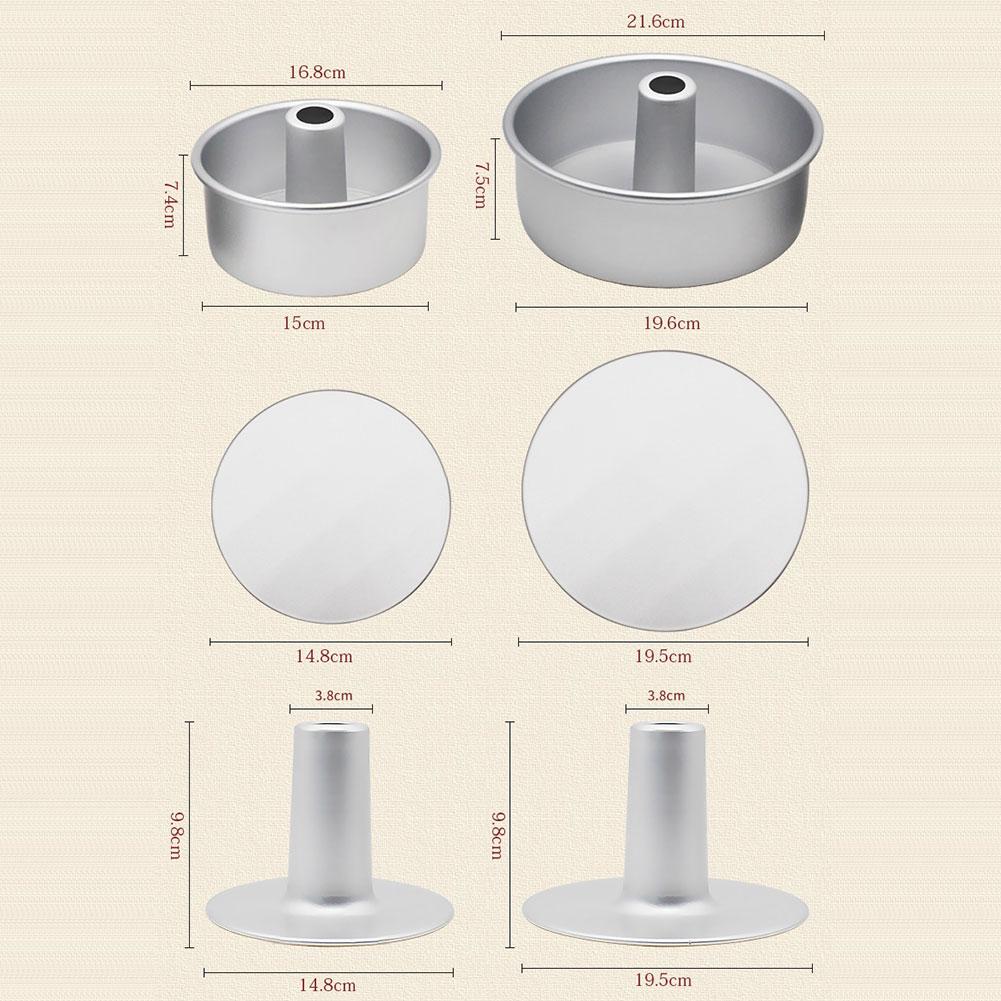 6Inch 8Inch Aluminium Ronde Chiffon Cake Pan Verwijderbare Bodem Holle Schoorsteen Cakevorm Diy Bakken Taart Gereedschap