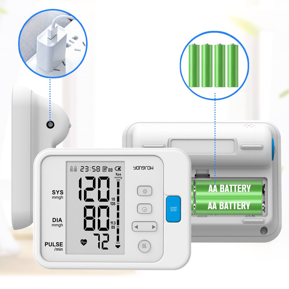 Yongrow Draagbare Digitale Bovenarm Bloeddrukmeter Meting Tool Draagbare Lcd Digitale 1 Pcs Tonometer Bloeddrukmeter