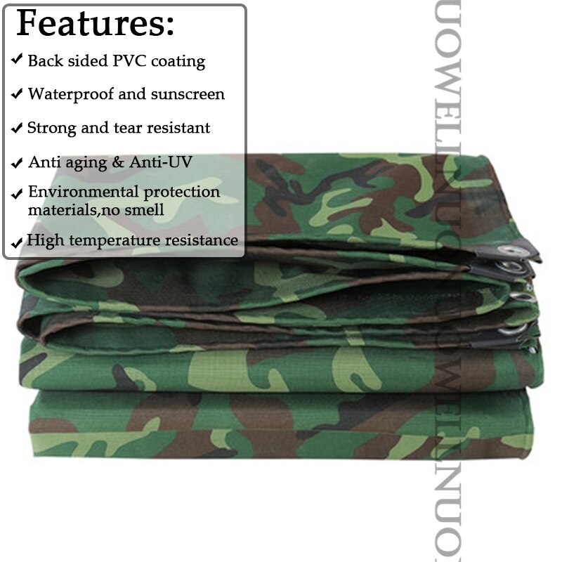 Jungle Oxford Camouflage Dekzeil Regendicht Doek Outdoor Pvc Camping Tent Zeil Heavy Duty Truck Onderdak Cover Cargo Stapel Dekzeilen