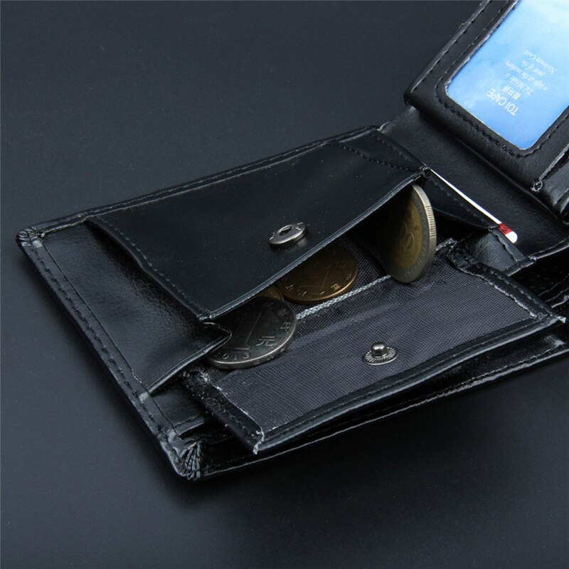 Casual mannen Portefeuilles Lederen Effen Luxe Portemonnee Mannen Lederen Slim Bifold Korte Portemonnees Credit Kaarthouder Zaken Man Purse o26