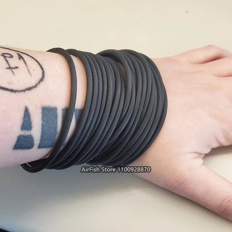 10pcs Black Silicone Bracelets Punk Rock Rubber Band Hip Hop Wristbands Elastic Hairbands Ponytail Scrunchie Bangle Accessories