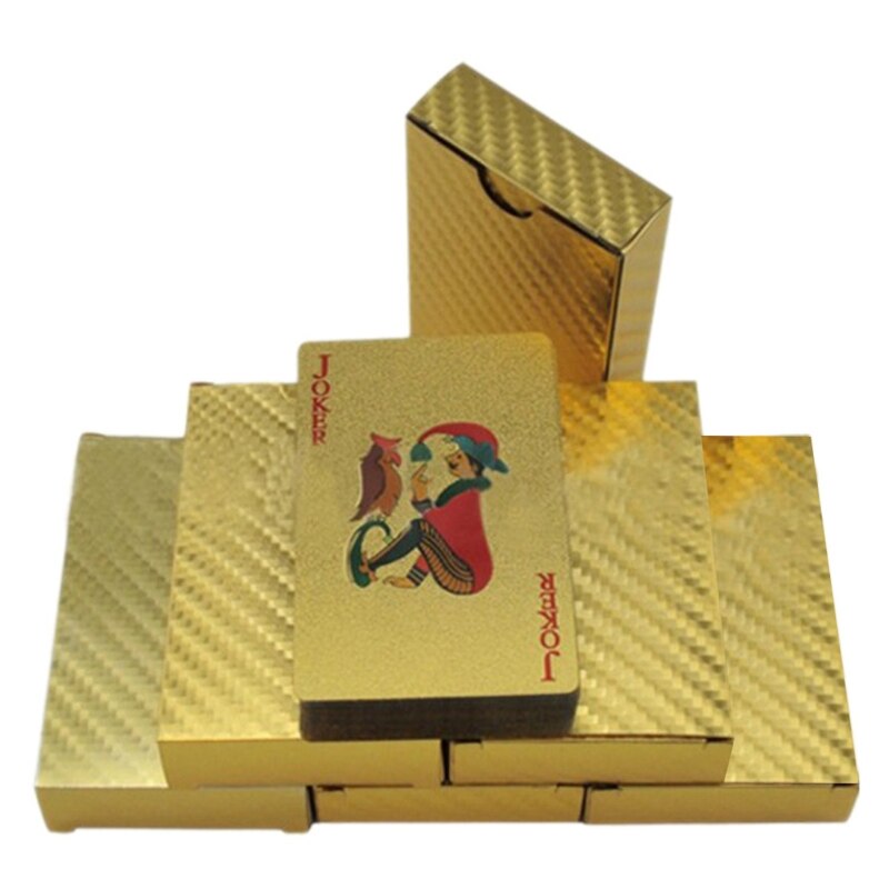 Klassieke Tyrant Gold Grid Poker Game Speelkaarten Nep Gouden Folie Speelkaarten 2 Pcs Plastic Waterdichte Novelty Poker Spelen ca