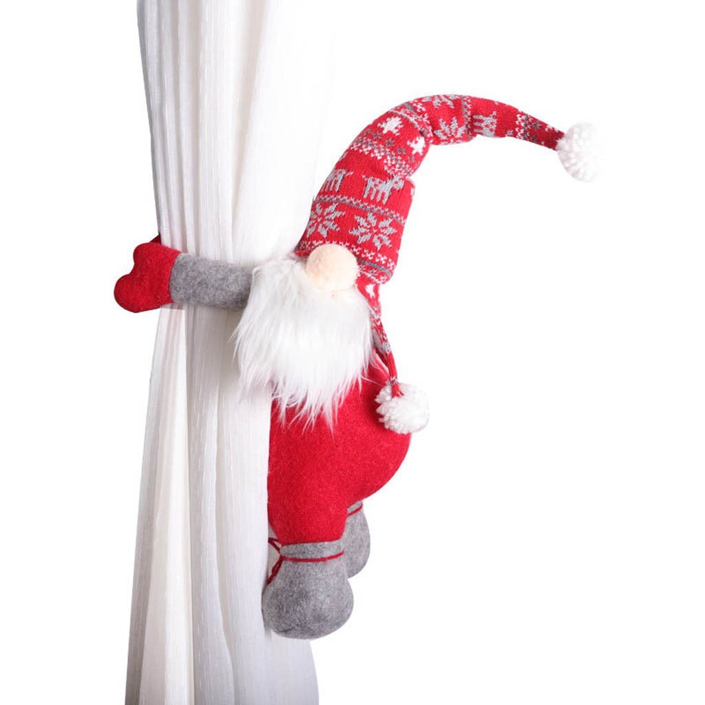 père noël ornement tricoté laine rideau tenir porte rideau bouton noël ornement noël nouvel an