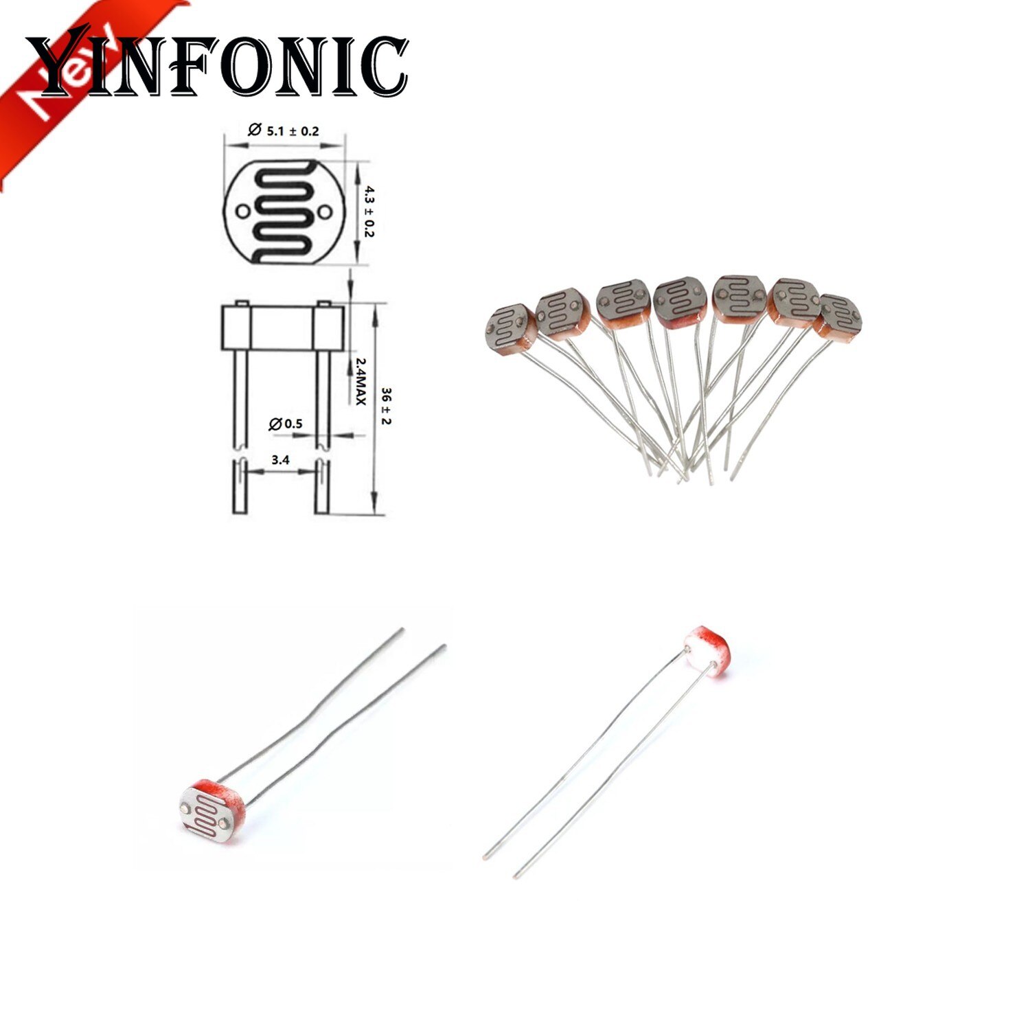 7 valores 70pcs Fotoresistor kit GL5506 GL5516 GL5528 GL5537 GL5539 GL5549 MG4516