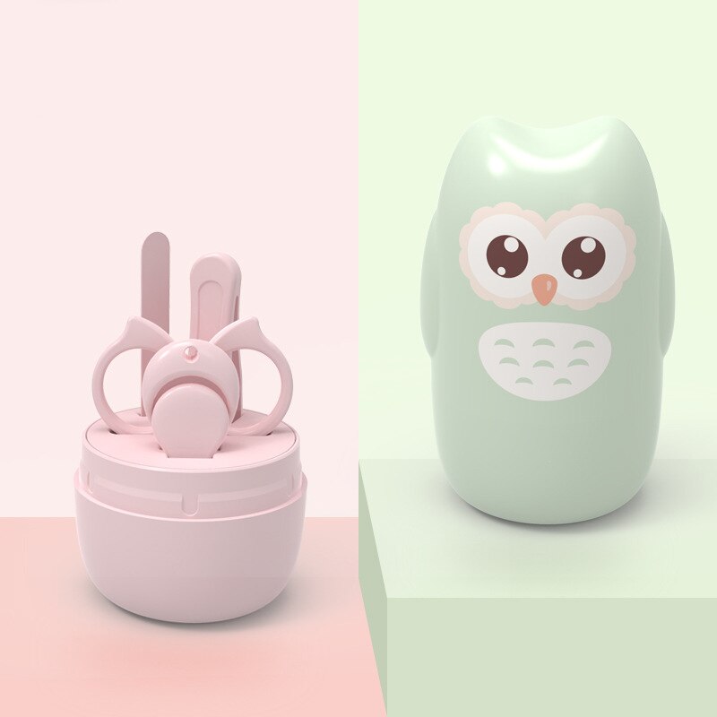 Baby Nail Care Set Suits Kit Cartoon Animal Infant Finger Trimmer Scissors Nail Clippers Storage Box for Travel