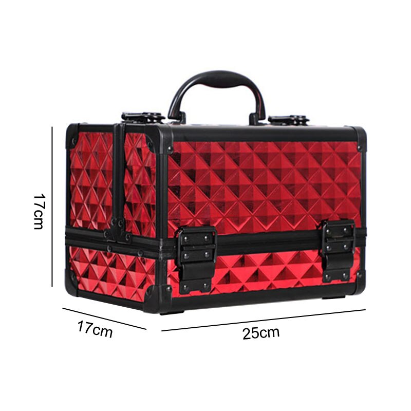 Professionelle Aluminium Legierung Make-Up Box Organizer Reise Kosmetische Fall Nagellack Schmuck Lagerung Box Schönheit Organisation