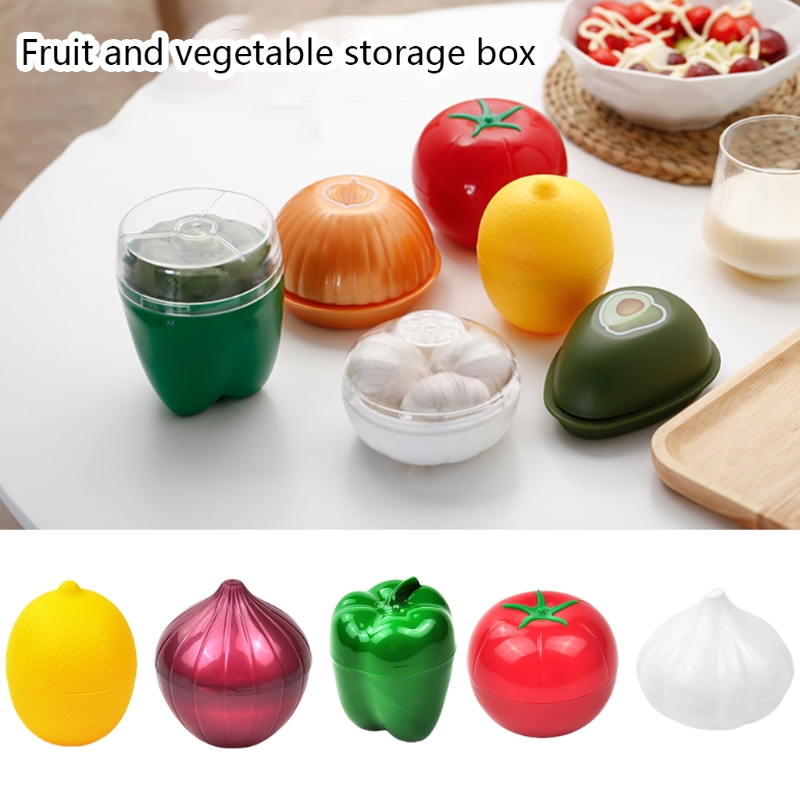 Kitchen Food Crisper Vegetable Container Onion Garlic Tomato Lemon Green Pepper Refrigerator Fresh Storage Box