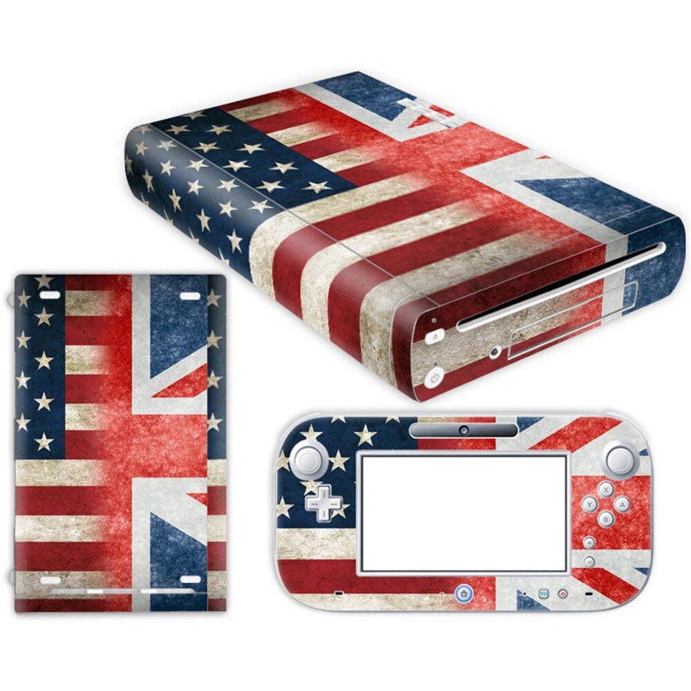 PVC printing skin vinyl stickers for wii u console and controller: TN-WiiU-0376