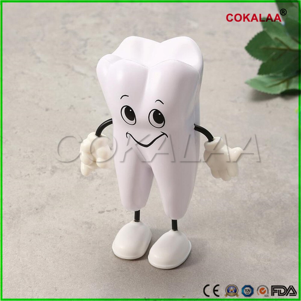 Tand-figur kläm leksak mjuk pu skum tand modell form kawaii tandklinik tandvård reklamartikel tandläkare