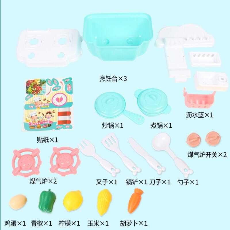 Dzieci bawią się Model domowy jedzenie gotowanie przyrządy robić gotowania tajwan wielofunkcyjny interaktywny mini zestaw zabawek kuchennych