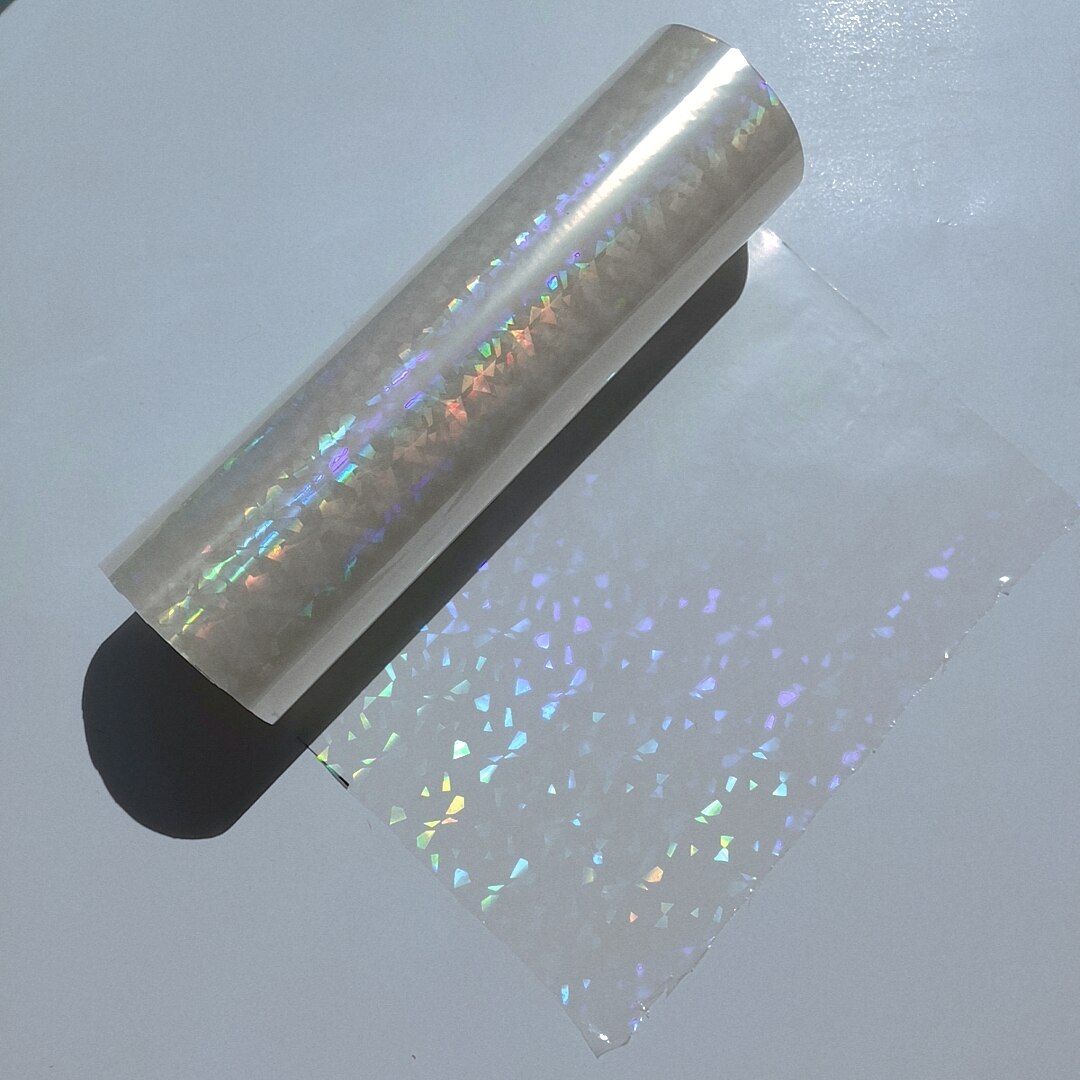 Broken Glasses Holographic Plain Transparent Stamping Foil On Paper or Plastic (21cm)8.4&quot; X 120m/Lot DIY Package Box