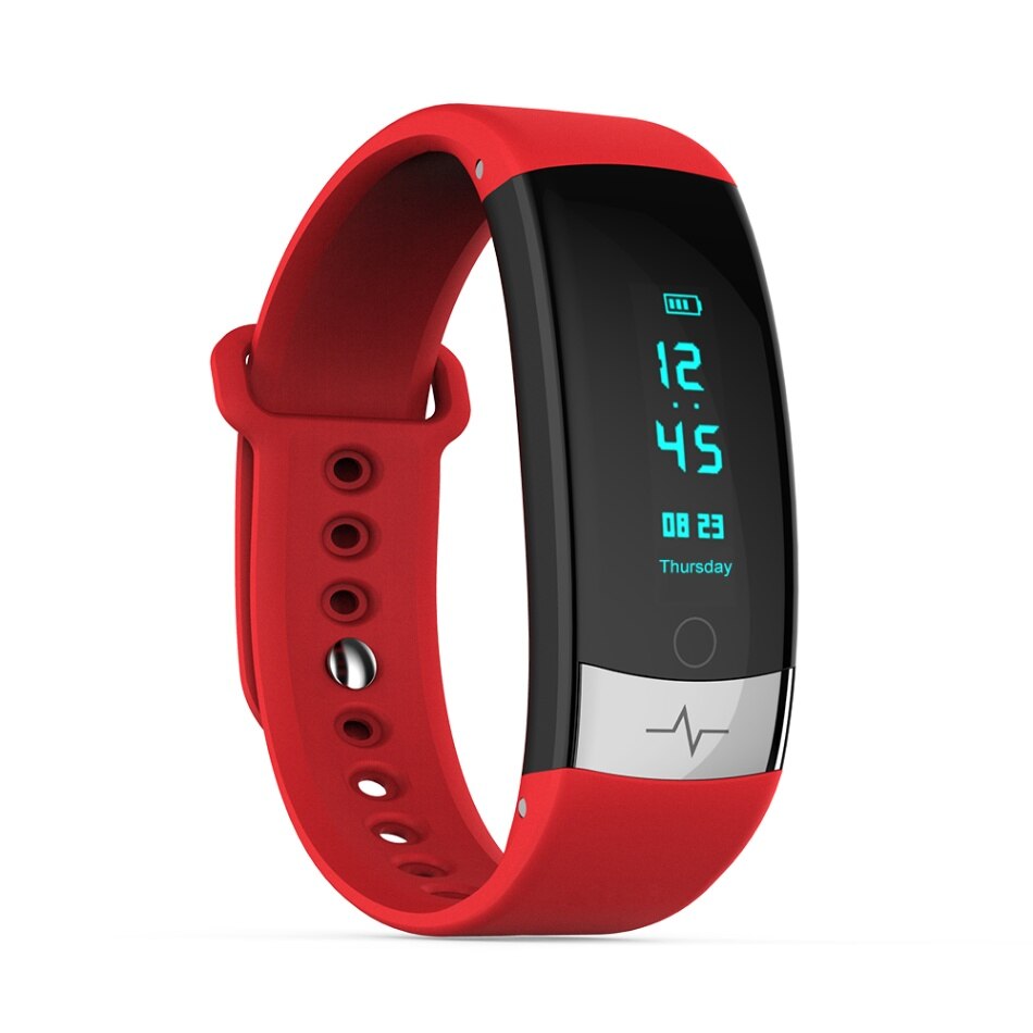 / Sport Pedometer Walking Tracker Smart Bracelet Wristband Waterproof Sleeping ECG Heart Rate Monitor Calorie Calculating Watch: Red