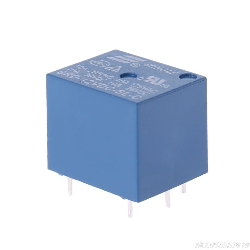 10 Pcs 5 Pins Relais 12V Dc Coil Power Relay Pcb D07 20