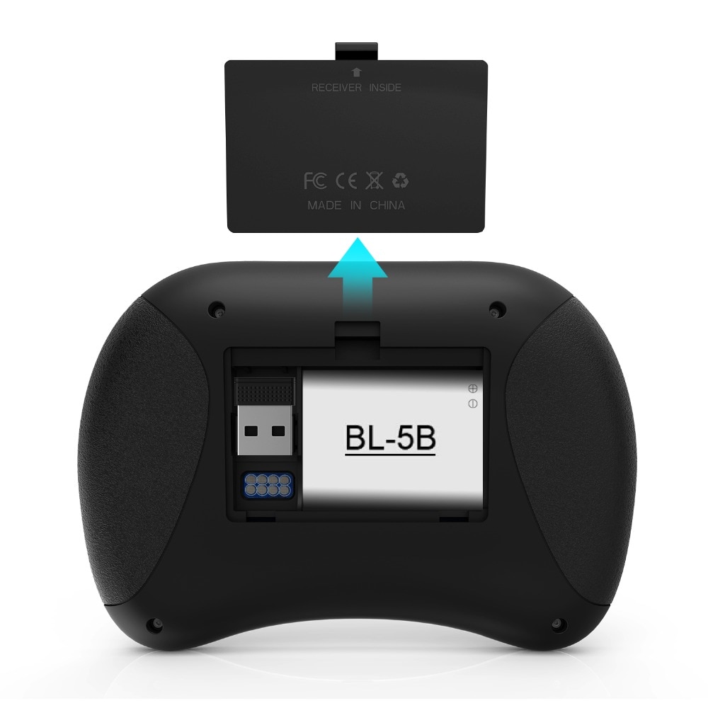 Rii X8 2.4 GHz Mini Draadloze Toetsenbord met Touchpad, veranderlijke kleur LED Backlit, Oplaadbare Li-Ion Batterij